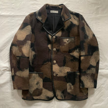 Load image into Gallery viewer, aw1997 Issey Miyake Wool Camo Blazer with Leather Trim - Size L