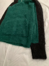 Load image into Gallery viewer, 2000s Vintage Green and Black Mohair Ninja Hoodie - Size M