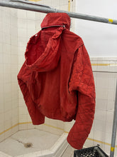 Load image into Gallery viewer, 1980s Armani Washed Red Cropped Moto Jacket with Quilted Sleeves - Size L