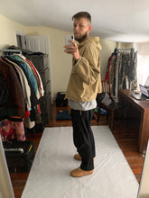Load image into Gallery viewer, 1990s Armani Faded Yellow Paneled Hooded Work Jacket  - Size XL