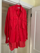 Load image into Gallery viewer, 1980s Katharine Hamnett Burnt Red Silk Big Pocket Shirt - Size OS