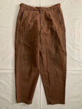 Load image into Gallery viewer, 1990s Armani Faded Mud Brown Trousers with Side Seam Zipper Pocket - Size L