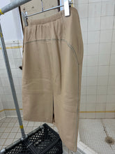 Load image into Gallery viewer, 2000s Mandarina Duck Beige Leather Skirt with Contrasting Mesh Detailing - Size XS