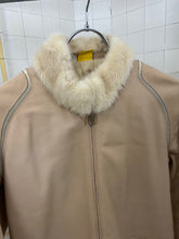 Load image into Gallery viewer, 2000s Mandarina Duck Contemporary Long Leather Padded Jacket with Faux Fur Collar - Size S