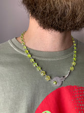 Load image into Gallery viewer, ss2021 Per Gotesson .925 Silver Plated Necklace with Green Crystals and Key - Size OS