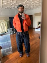 Load image into Gallery viewer, 1990s Armani Cropped Quilted Chevron Iridescent Orange Bomber Jacket - Size L