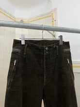 Load image into Gallery viewer, 1980s Katharine Hamnett Olive Corduroy Baggy Trousers with Waist Synch and Tapered Cuff - Size M