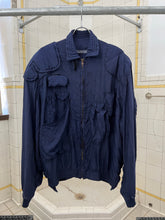 Load image into Gallery viewer, aw1986 Katharine Hamnett Silk Navy Cargo Bomber - Size OS