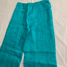 Load image into Gallery viewer, 2000s Armani Teal Linen Technical Trousers with Lampo Zippers - Size M