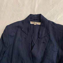 Load image into Gallery viewer, 1980s Katharine Hamnett Navy Linen Double Breasted Blazer - Size M
