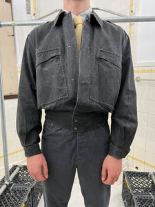 1980s Armani Cropped Waxed Linen Military Blouson - Size S