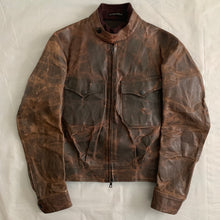 Load image into Gallery viewer, aw2009 Yohji Yamamoto x Justin Davis Uzi Pinup Brown Leather Trucker Jacket - Size M