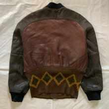Load image into Gallery viewer, 1990s Armani Cropped Leather Bomber Jacket with Exaggerated Ribbing Hem - Size M