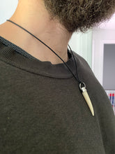 Load image into Gallery viewer, 2000s Armani Waxed Rope Fang Necklace - Size OS