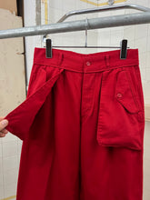 Load image into Gallery viewer, 1970s Issey Miyake Red Inside-Out Flap Pocket Trousers - Size S