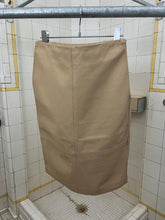 Load image into Gallery viewer, 2000s Mandarina Duck Beige Leather Skirt with Contrasting Mesh Detailing - Size XS