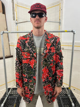 Load image into Gallery viewer, ss2019 Comme des Garcons Homme Plus Red Tulle Embroidered Camouflage Blazer - Size M
