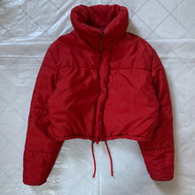 Load image into Gallery viewer, 1990s Armani Red High Neck Cropped Puffer Jacket - Size XS