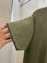 Load image into Gallery viewer, 2000s Mandarina Duck Khaki Green Knit Tee with Jersey Sleeves - Size M
