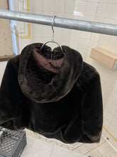 Load image into Gallery viewer, 1990s Katharine Hamnett Cropped Fuzzy Hooded Bomber - Size M