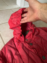 Load image into Gallery viewer, 1990s Armani Textured Iridescent Red Nylon Military Parka with Roll Hood - Size XL