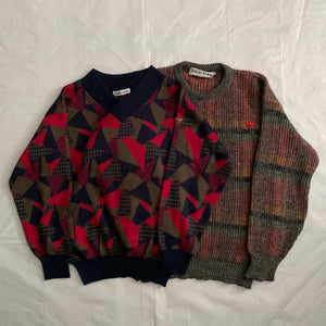 1980s Armani Geometric Cropped Sweater - Size M