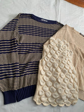 Load image into Gallery viewer, 1990s Armani Wavy Navy Cotton Jumper - Size XL