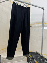 Load image into Gallery viewer, aw1993 Comme des Garcons Homme Plus Pleated Pinstripe Trousers with Bleach Dipped Hems - Size L