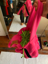 Load image into Gallery viewer, ss2004 Issey Miyake Futuristic Deformed Pink Neoprene Backpack / Tote Bag with Transparent Piping Trim - Size OS