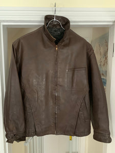 1980s CDGH Brown Paneled Leather Work Jacket - Size OS