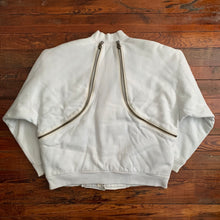 Load image into Gallery viewer, 1980s Issey Miyake White Dual Backzip Heavy Cotton Bomber Jacket with Asymmetric Closure - Size XL