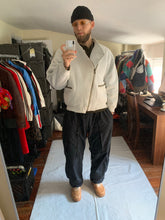Load image into Gallery viewer, 1980s Issey Miyake White Dual Backzip Heavy Cotton Bomber Jacket with Asymmetric Closure - Size XL
