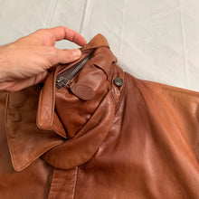 Load image into Gallery viewer, aw1992 Issey Miyake Leather Pillow Neck Flight Jacket with Packable Hood - Size XL