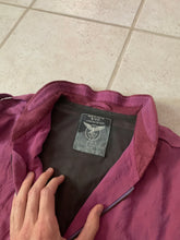 Load image into Gallery viewer, 1990s Armani Iridescent Magenta Linen Bomber with Cuff Detailing - Size S