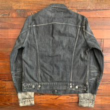 Load image into Gallery viewer, 2000s Yohji Yamamoto Faded Denim Trucker Jacket with Bleach Dipped Sleeve Hems - Size M