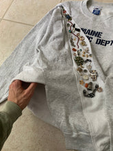 Load image into Gallery viewer, ss2021 Per Gotesson Slashed Vintage "Maine Athletic Dept." Crewneck with Vintage Jewelry - Size L/XL