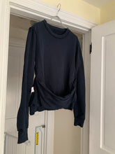Load image into Gallery viewer, 2000s Bernhard Willhelm Faded Aqua Insideout Crewneck with Kangaroo Pocket - Size M