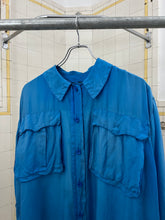 Load image into Gallery viewer, 1980s Katharine Hamnett Blue Silk Cargo Shirt - Size M