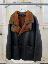 Load image into Gallery viewer, 1980s Marithe Francois Girbaud x Compagnie Des Montagnes &amp; Des Forets Leather Shearling Coat with Expandable Collar - Size XL