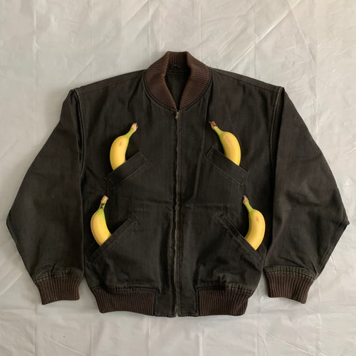 1980s CDGH Dark Grey Bomber Jacket - Size L