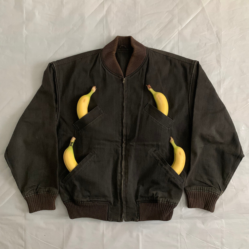 1980s CDGH Dark Grey Bomber Jacket - Size L