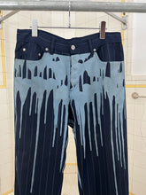 Load image into Gallery viewer, 1990s Dexter Wong Paint Drip Print Pinstripe Trousers - Size L