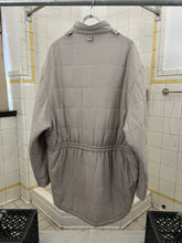Load image into Gallery viewer, 1980s Marithe Francois Girbaud Long Padded Silk Coat with Waist Drawstrings - Size L