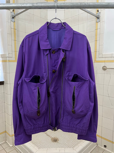 1980s Armani Dual Zip Iridescent Flight Jacket - Size XL
