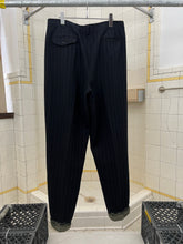 Load image into Gallery viewer, aw1993 Comme des Garcons Homme Plus Pleated Pinstripe Trousers with Bleach Dipped Hems - Size L