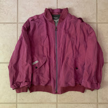 Load image into Gallery viewer, 1990s Armani Iridescent Magenta Linen Bomber with Cuff Detailing - Size S