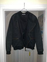 Load image into Gallery viewer, 1980s Issey Miyake Dual Backzip Heavy Cotton Bomber Jacket with Asymmetric Closure - Size XL