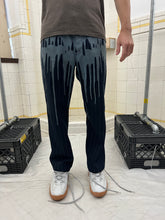 Load image into Gallery viewer, 1990s Dexter Wong Paint Drip Print Pinstripe Trousers - Size L