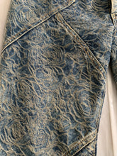 Load image into Gallery viewer, ss2007 Issey Miyake Rose Embossed Paneled Flared Denim Pants - Size XS