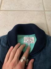 Load image into Gallery viewer, 1990s Armani Cropped Quilted Denim Bomber Jacket - Size L